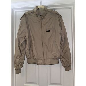 Members Only Bomber Jacket Mens 42 Khaki Europe Craft Lightweight Full Zip 1980s